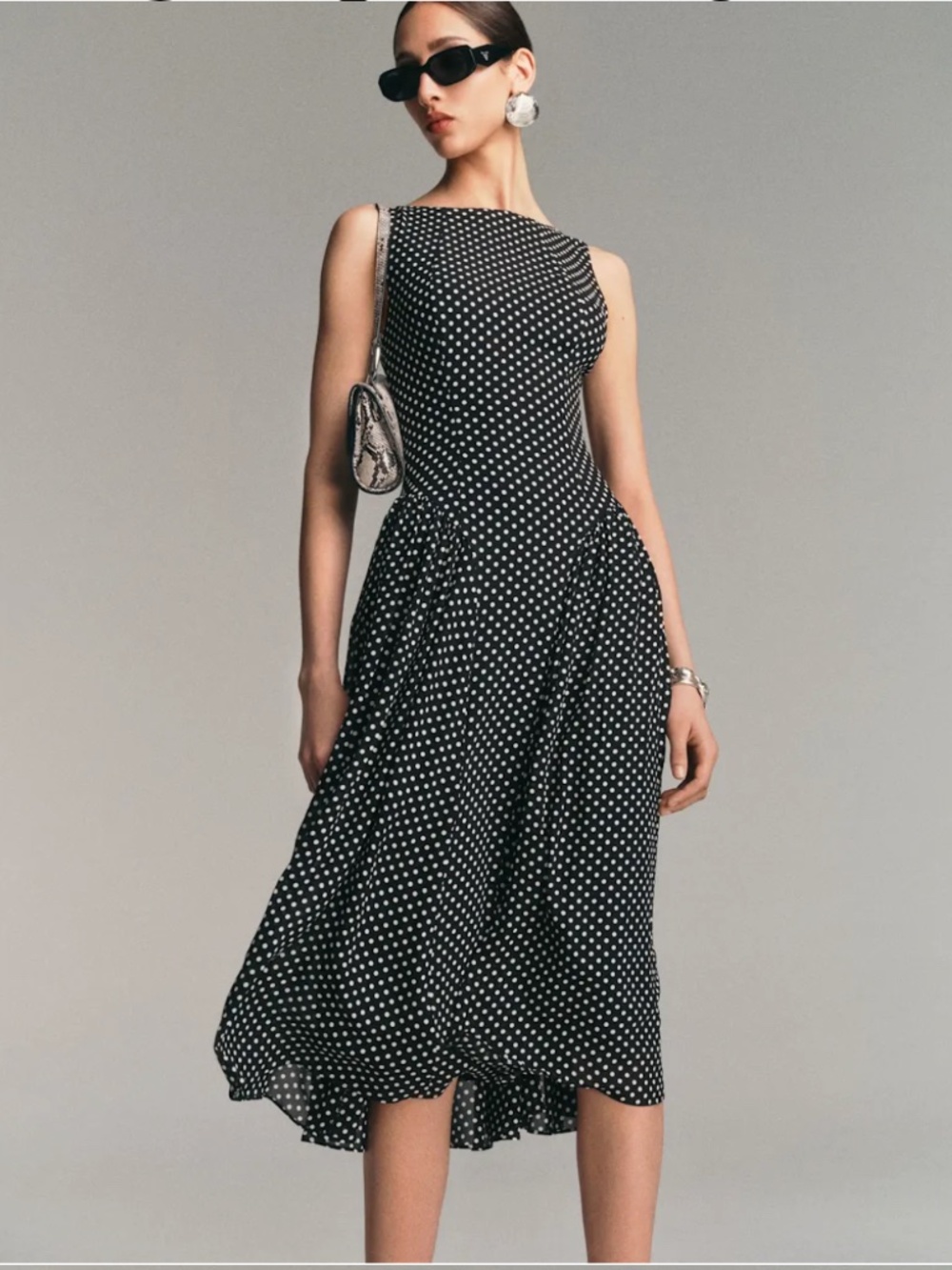 Reformation Anelis Dress (Black and White)